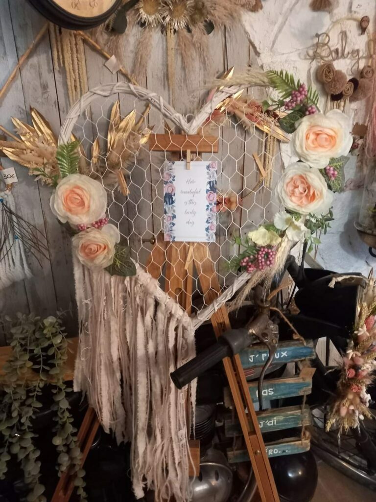 Coeur décoratif mariage bohème