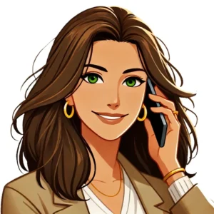 avatar de camille entrain de répondre au téléphone