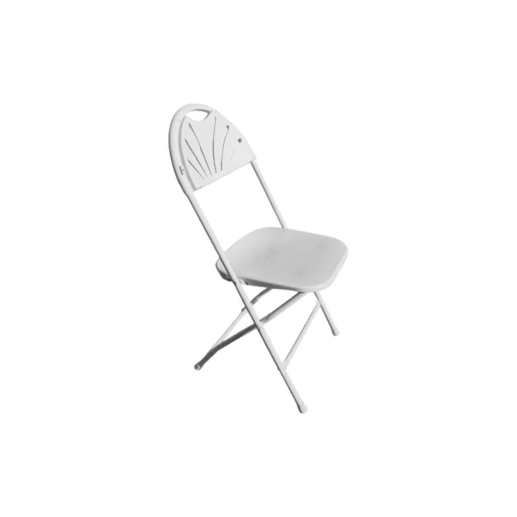 chaise blanche vue coté avant droit