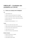 Chap.4 CHECK-LIST — Coordination des prestataires sur le terrain