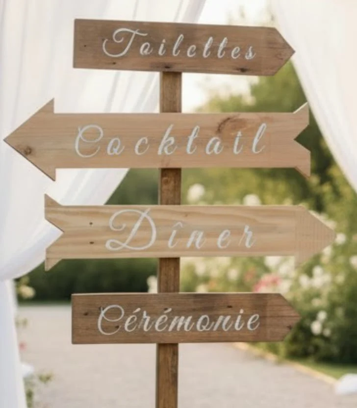 Flèches directionnelles personnalisables pour Mariage
