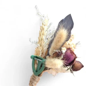 Boutonnière Sienna – Bordeaux & Blé | Fleurs Séchées
