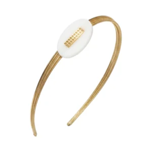 Serre Tête Mariage Doré avec Support Floral – Base pour Création Fleurs Séchées ou Artificielles