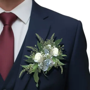 Support Boutonnière Mariage Fleurs Fraîches – Base avec mousse florale intégrée