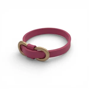 Support bracelet mariage DIY – Base cuir personnalisable - Rose fuchsia