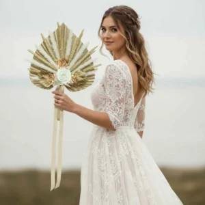 Éventail en fleurs séchées-Boheme