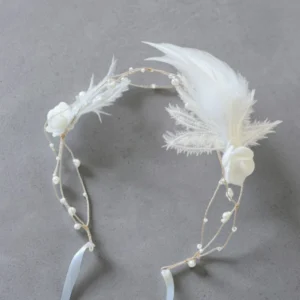Accessoire cheveux mariage plumes