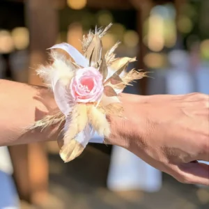 Bracelet plumes et pampa mariage