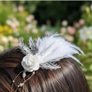 Accessoire cheveux mariage plumes