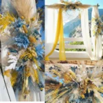 Arche florale Dolce Vita en fleurs séchées et fleurs simulées