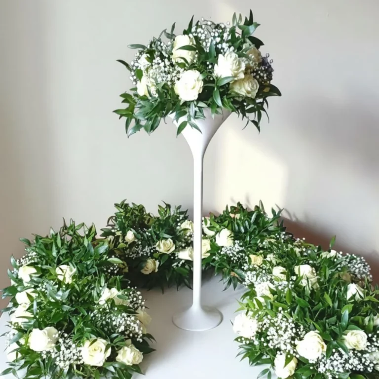 Vase martini – Bouquet en fleurs fraîches pour mariage et réception